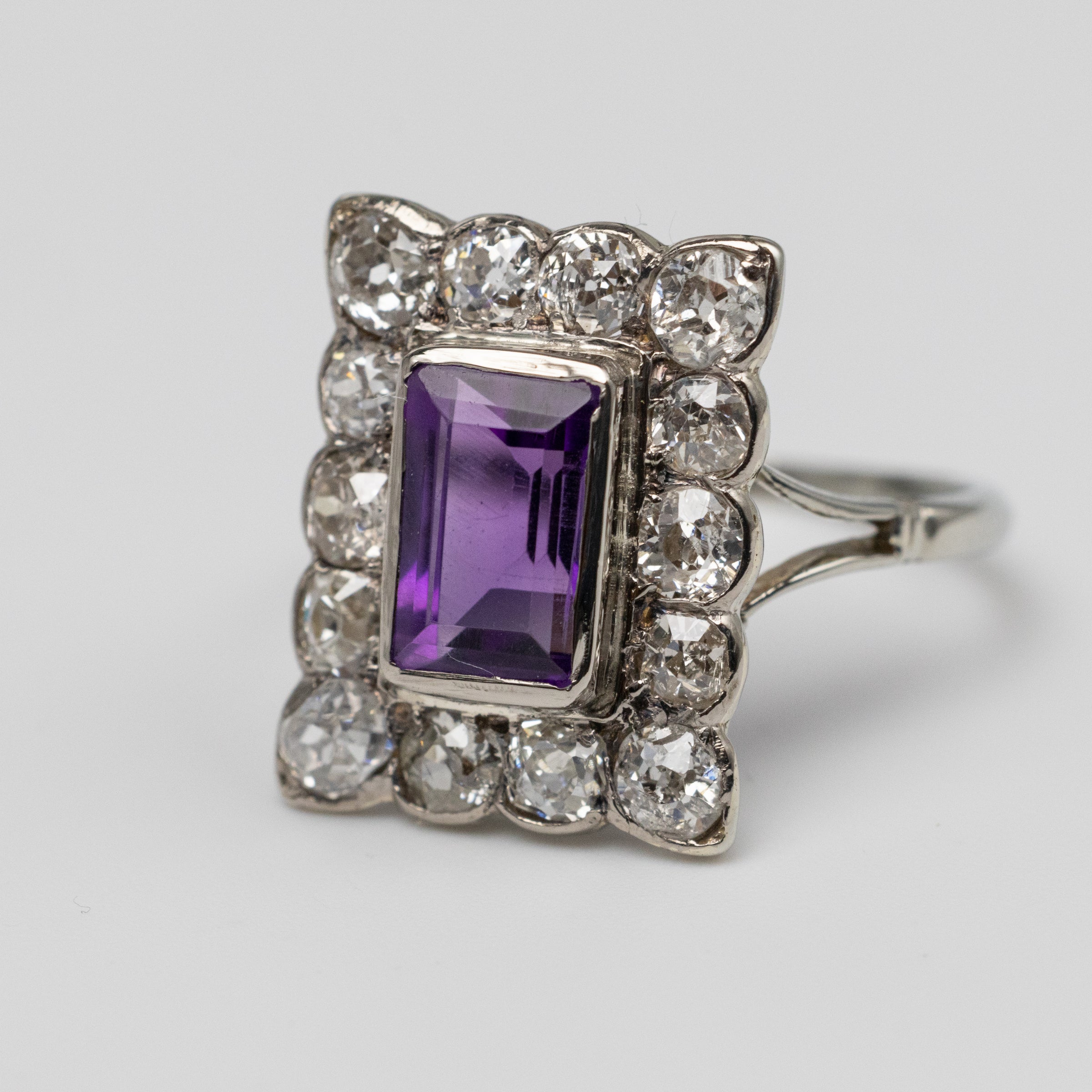 Art Deco Amethyst & Diamond Ring