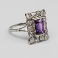 Art Deco Amethyst & Diamond Ring