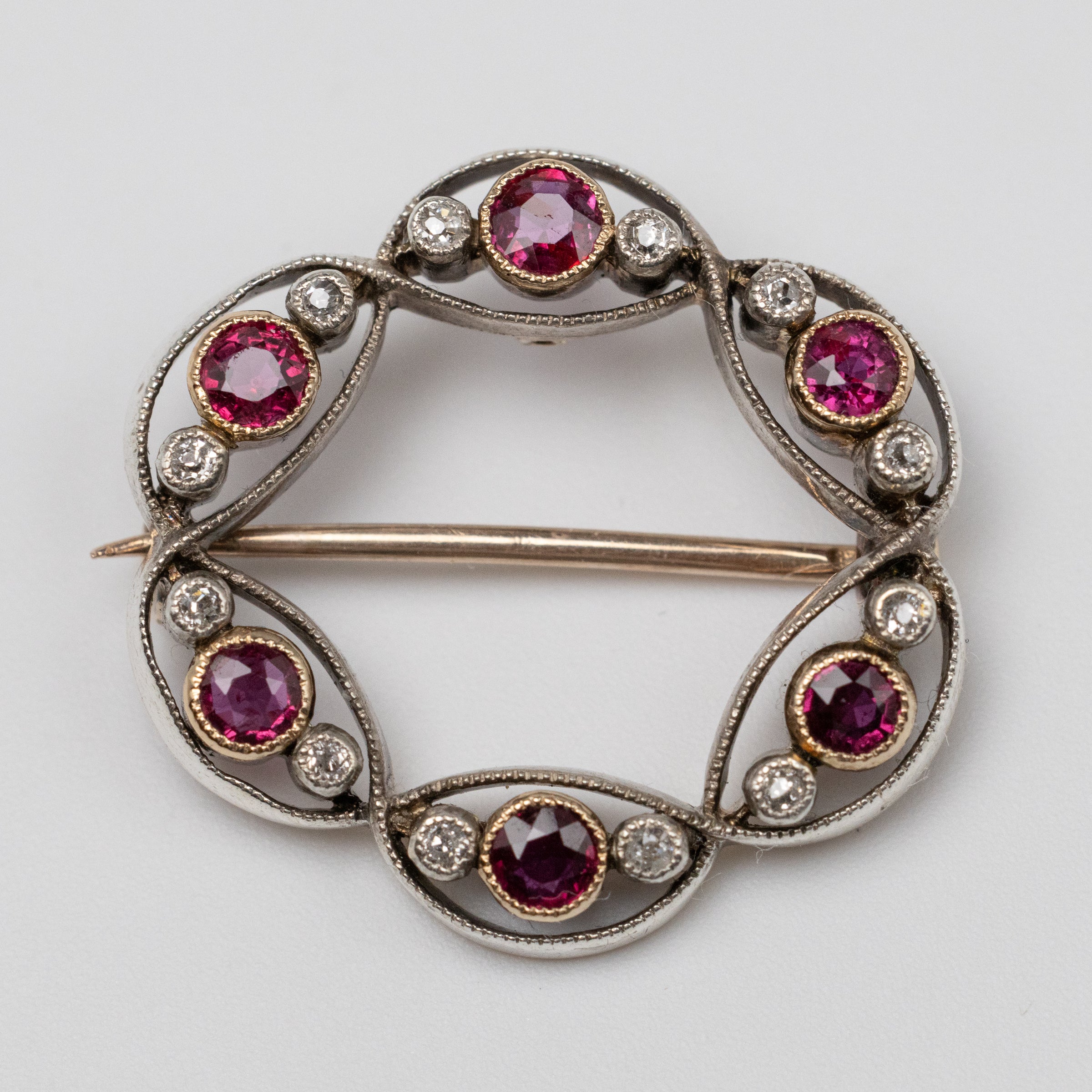 Ruby And Diamond Brooch Front 2