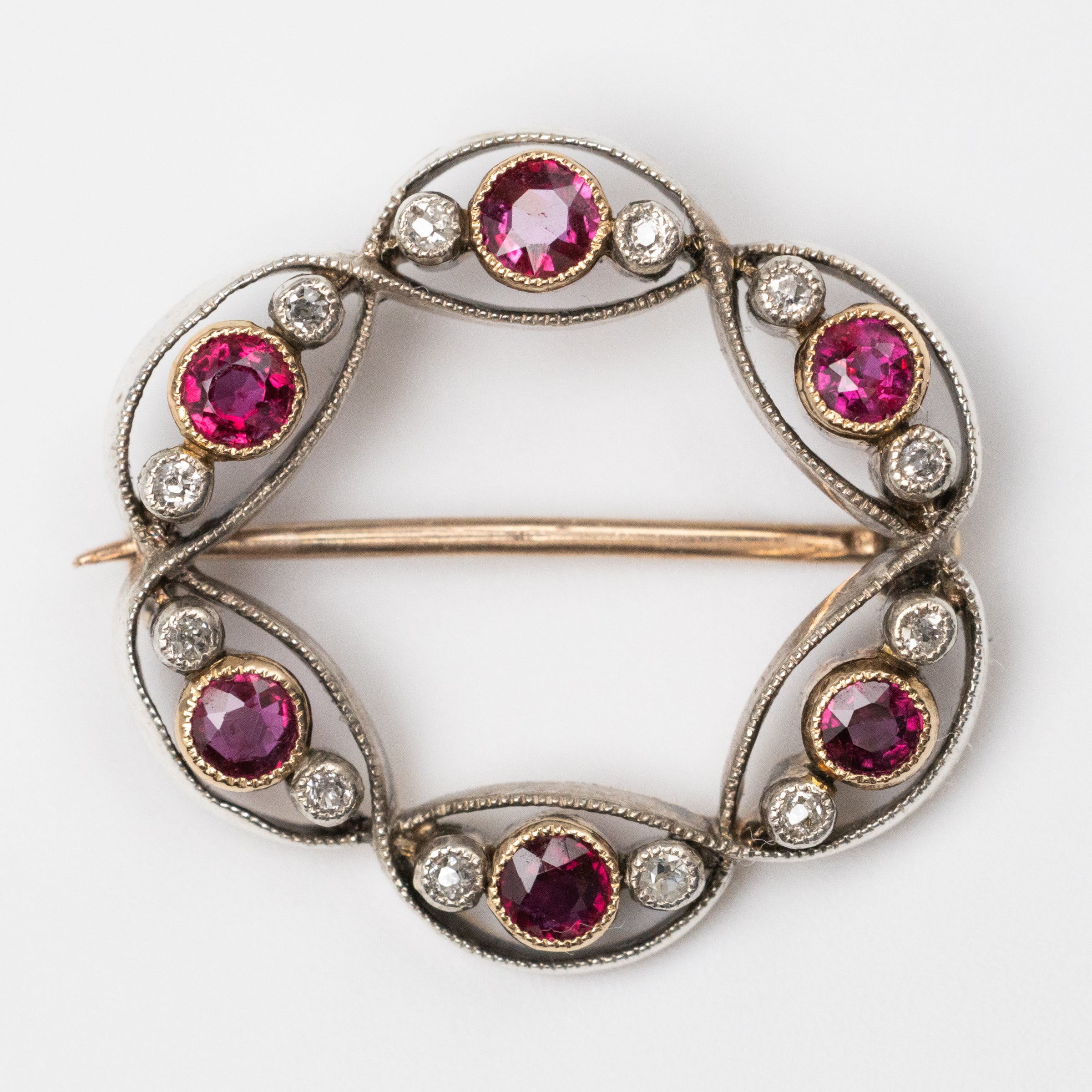 Ruby And Diamond Brooch Front