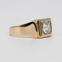 1.35 Carat Old European Cut Diamond Signet Ring