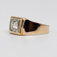 1.35 Carat Old European Cut Diamond Signet Ring