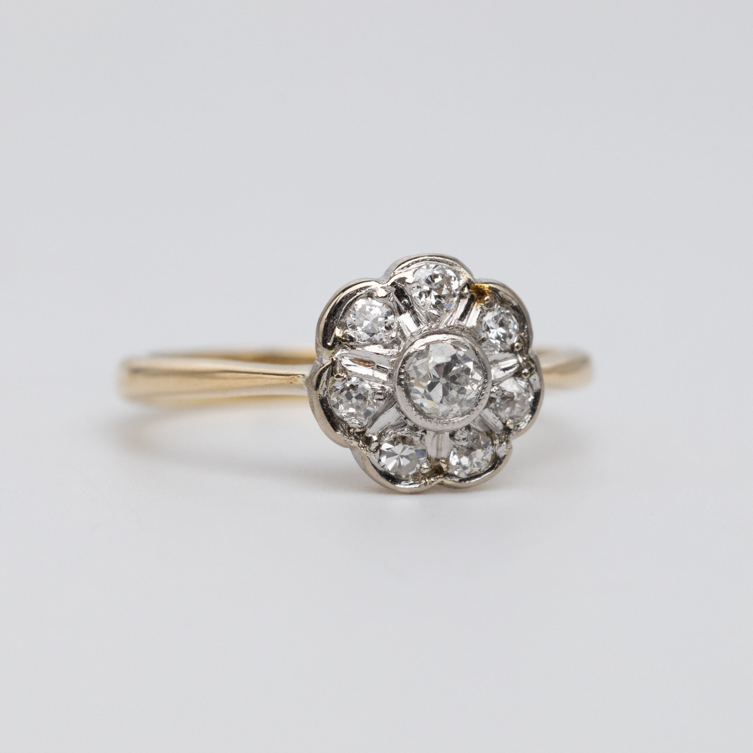 Old Cut Diamond Flower Ring