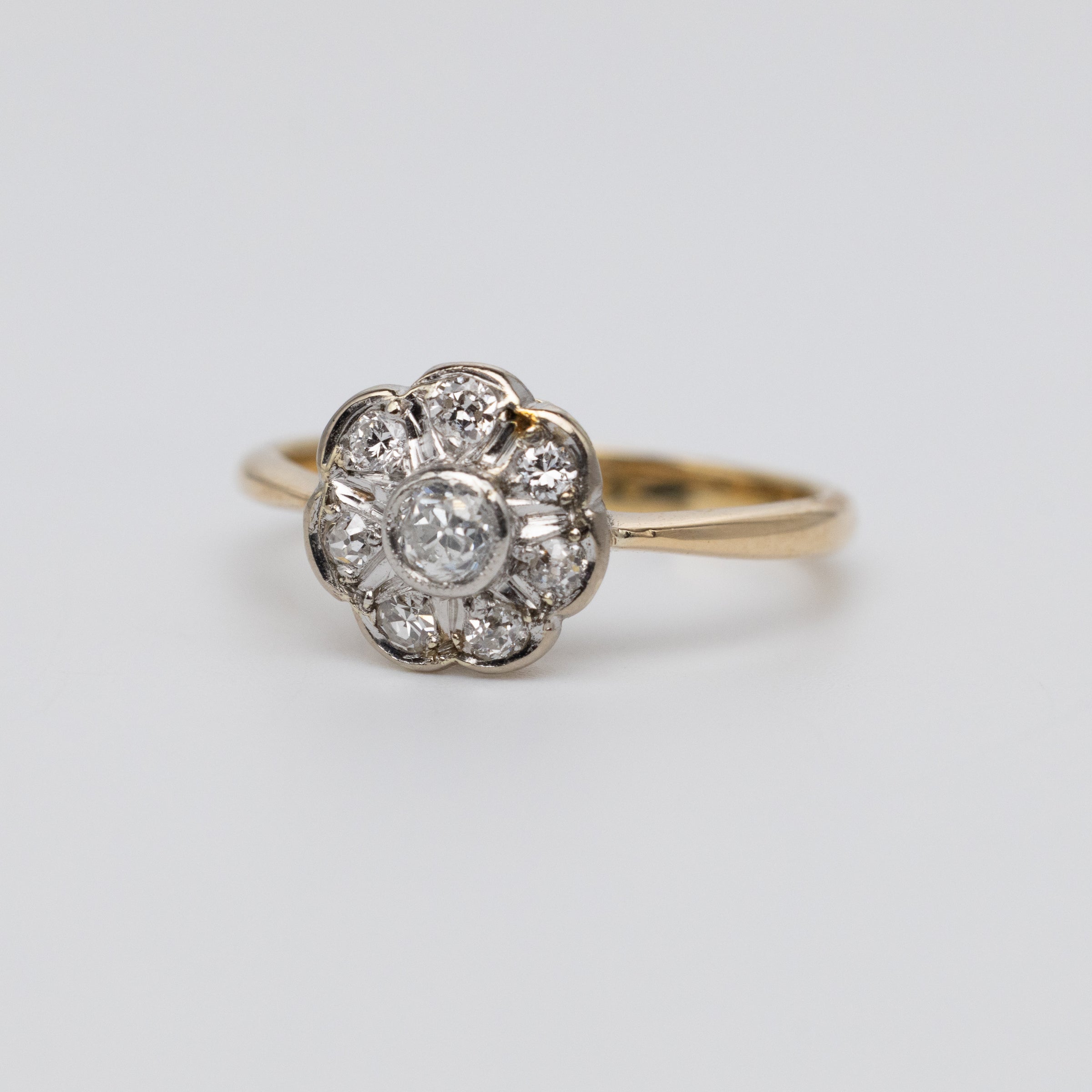 Old Cut Diamond Flower Ring