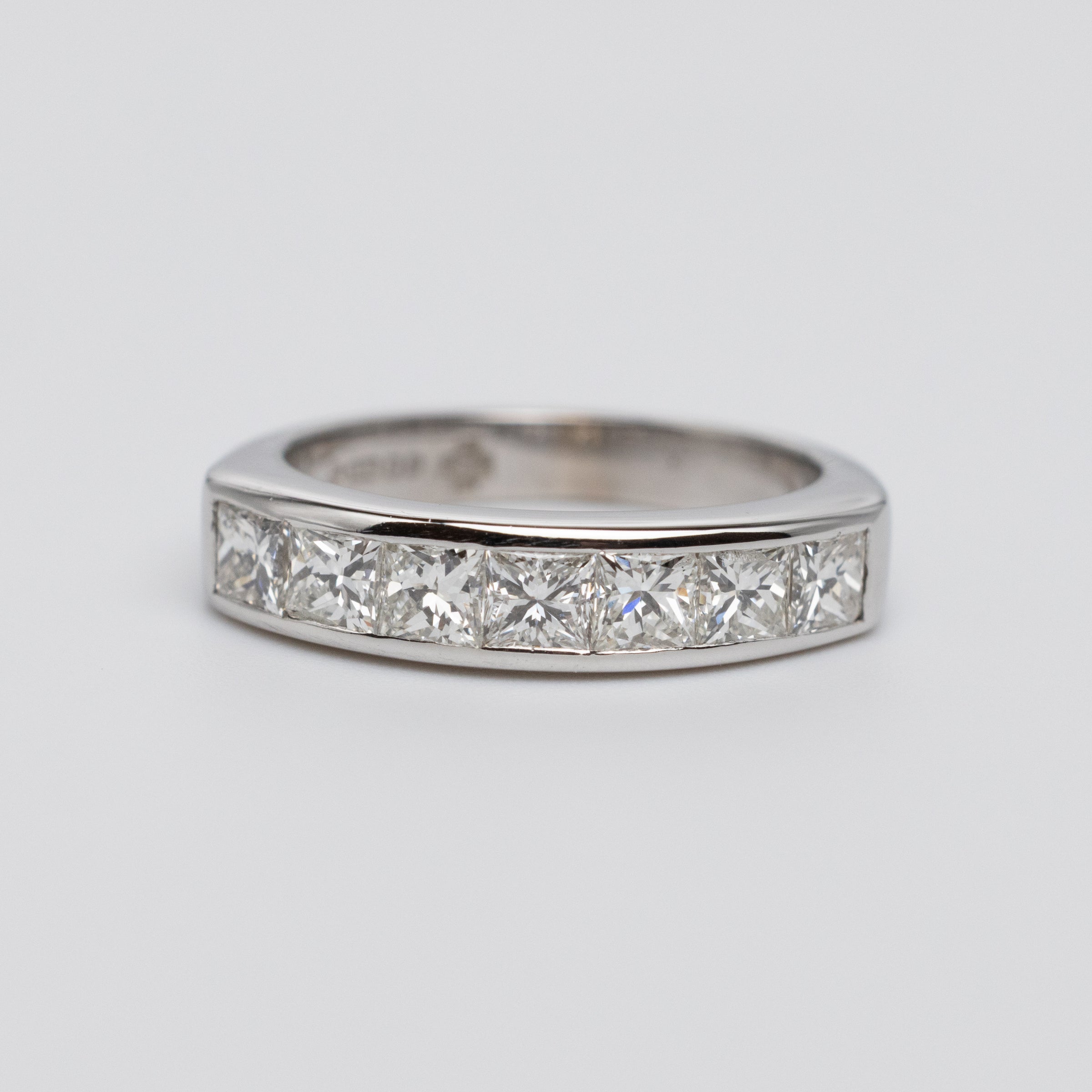 Contemporary 1.05 Carat Princess Cut Diamond Channel Set Ring