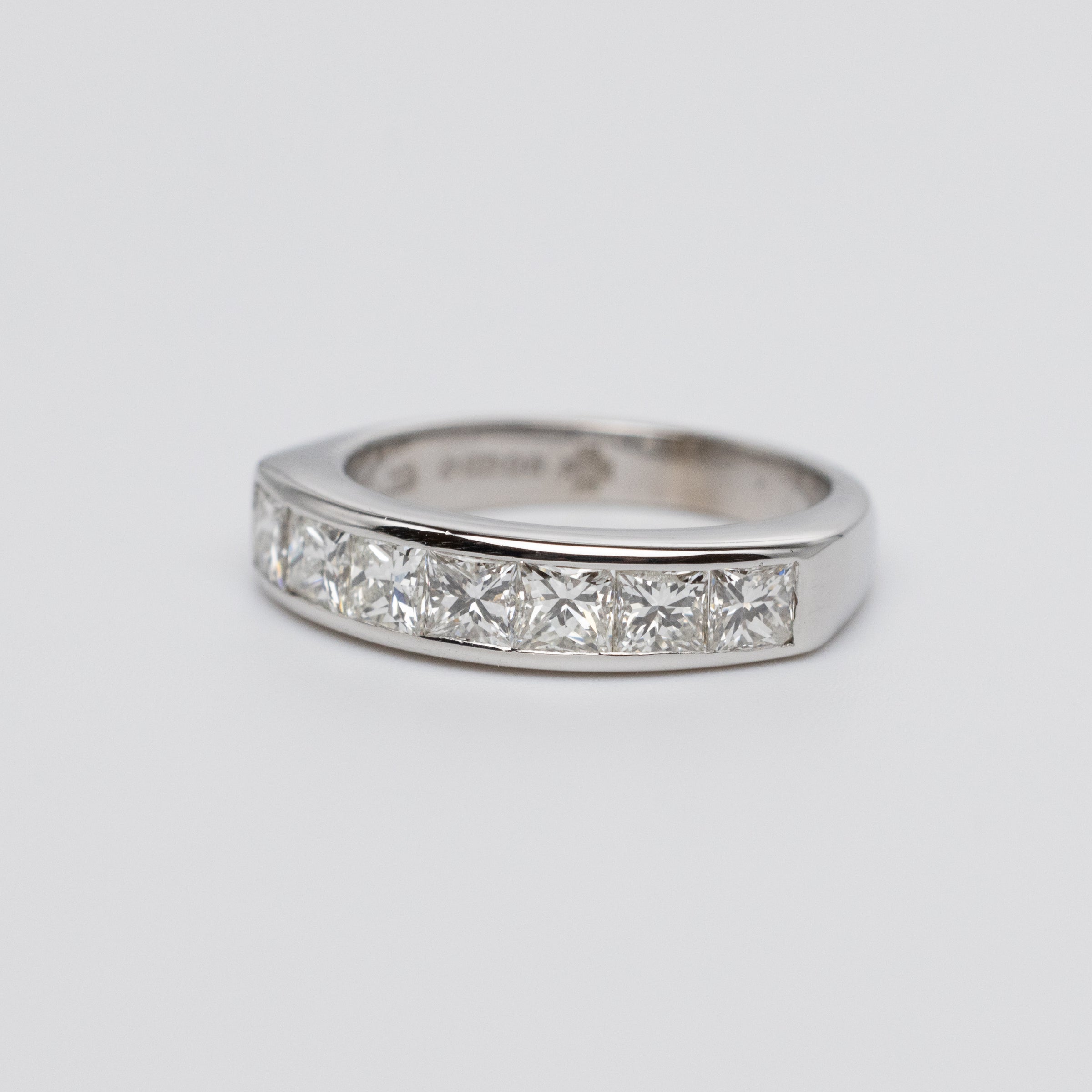 Contemporary 1.05 Carat Princess Cut Diamond Channel Set Ring