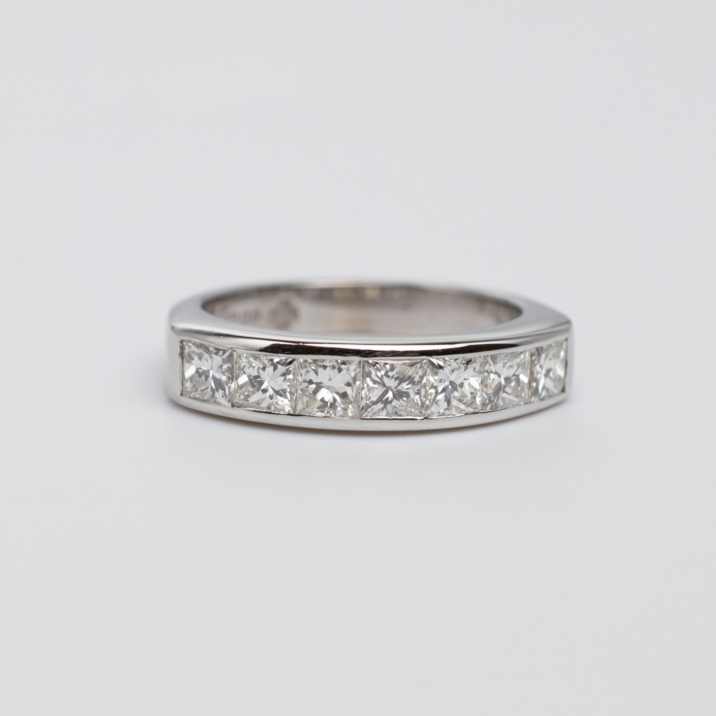 Contemporary 1.05 Carat Princess Cut Diamond Channel Set Ring