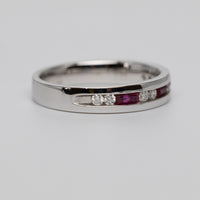 18K White Gold Ruby And Diamond Eternity Ring