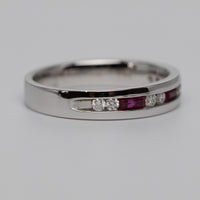 18K White Gold Ruby And Diamond Eternity Ring