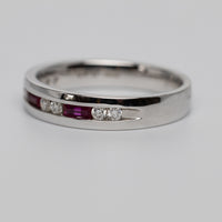 18K White Gold Ruby And Diamond Eternity Ring