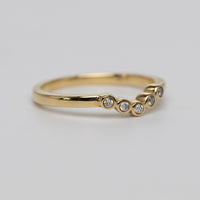 18K Diamond Bezel Set Curved Ring