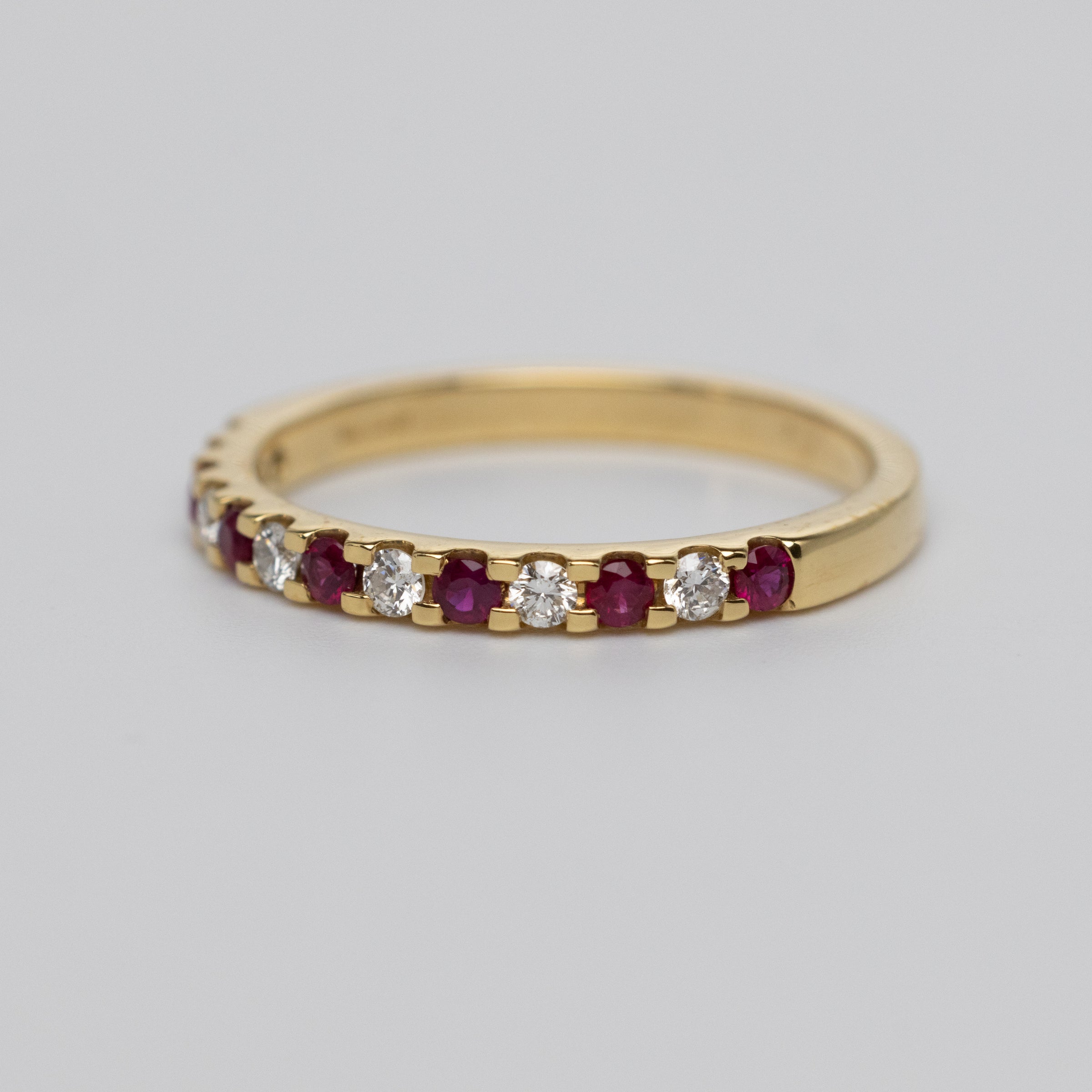 18K Gold Ruby And Diamond Eternity Ring