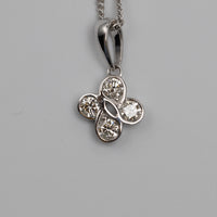 18K White Gold Diamond Bezel Set Pendant