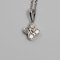 18K White Gold Diamond Bezel Set Pendant