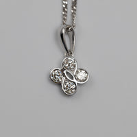 18K White Gold Diamond Bezel Set Pendant