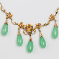 Gorgeous Ruby And Jade Necklace