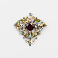 Art Nouveau Ruby Brooch