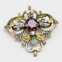 Art Nouveau Ruby Brooch