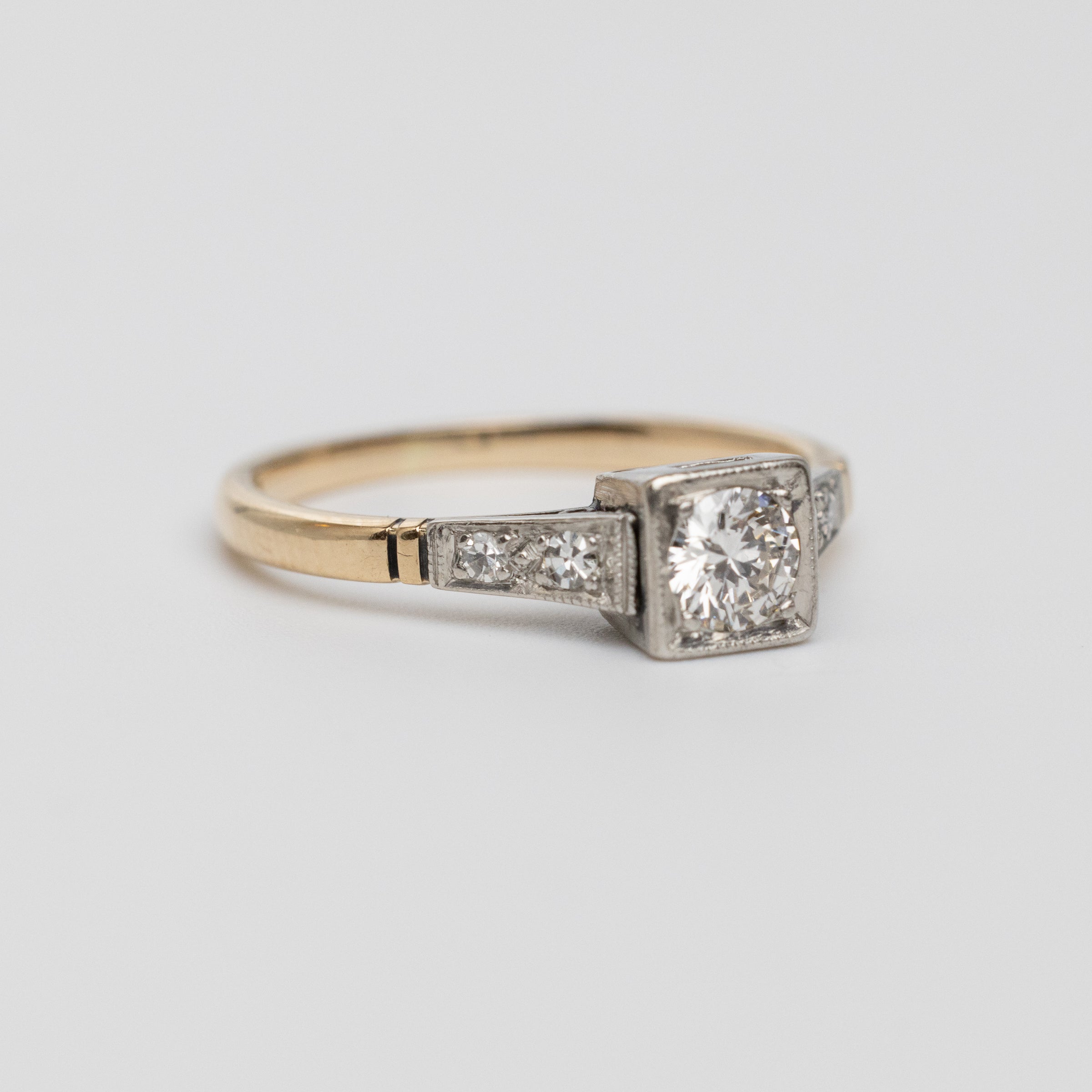 Art Deco Diamond Gold And Platinum Ring