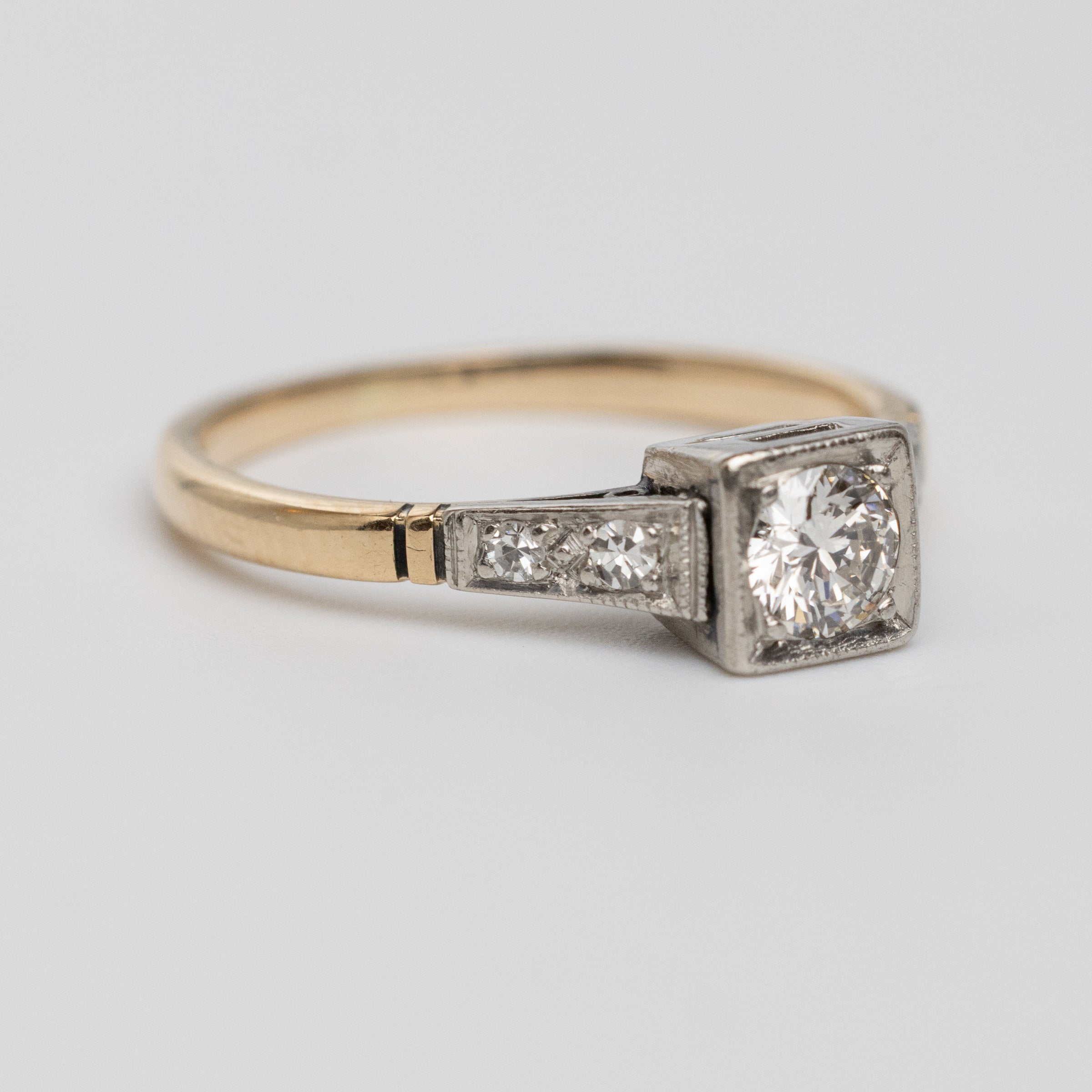 Art Deco Diamond Gold And Platinum Ring