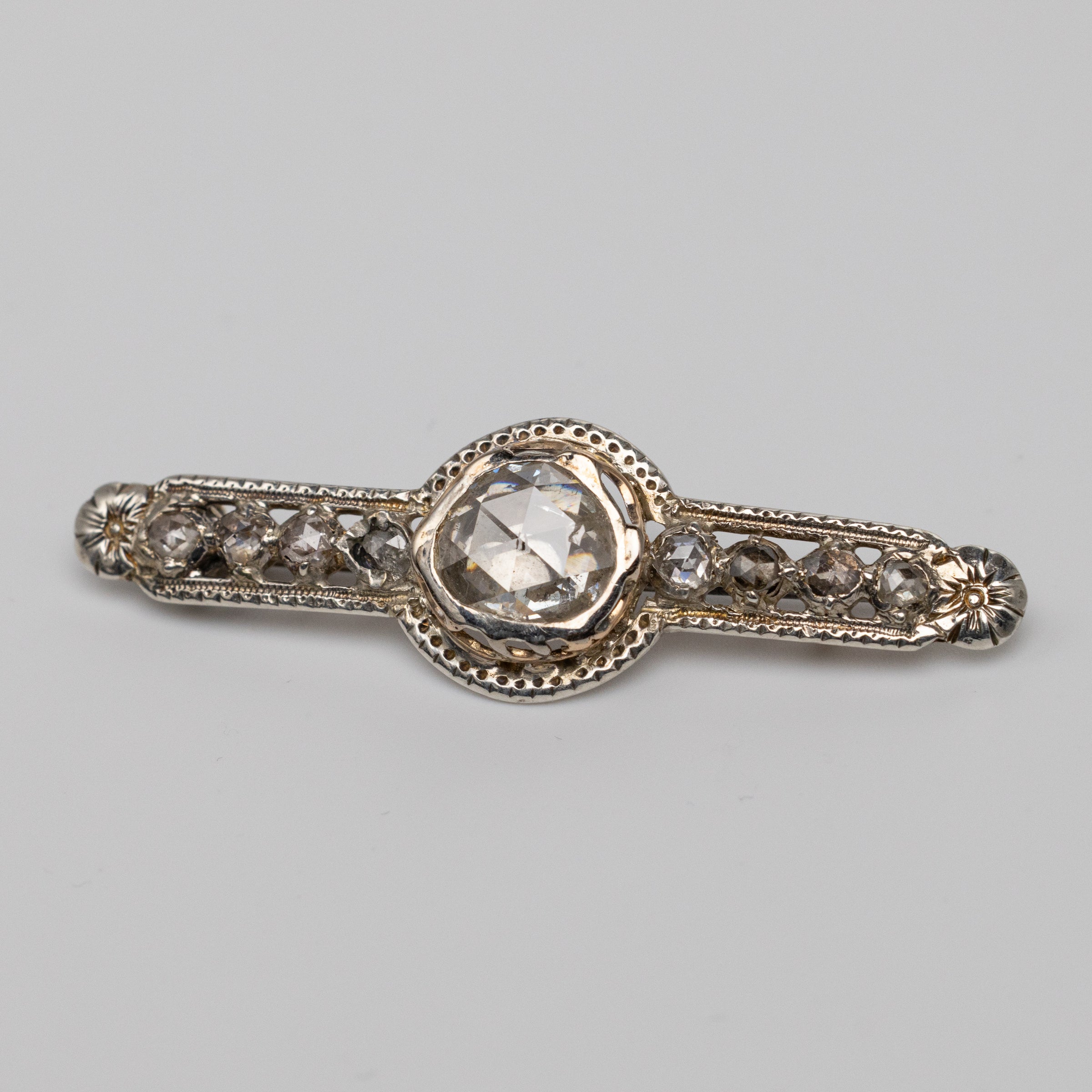 Antique Rose-Cut Diamond Brooch