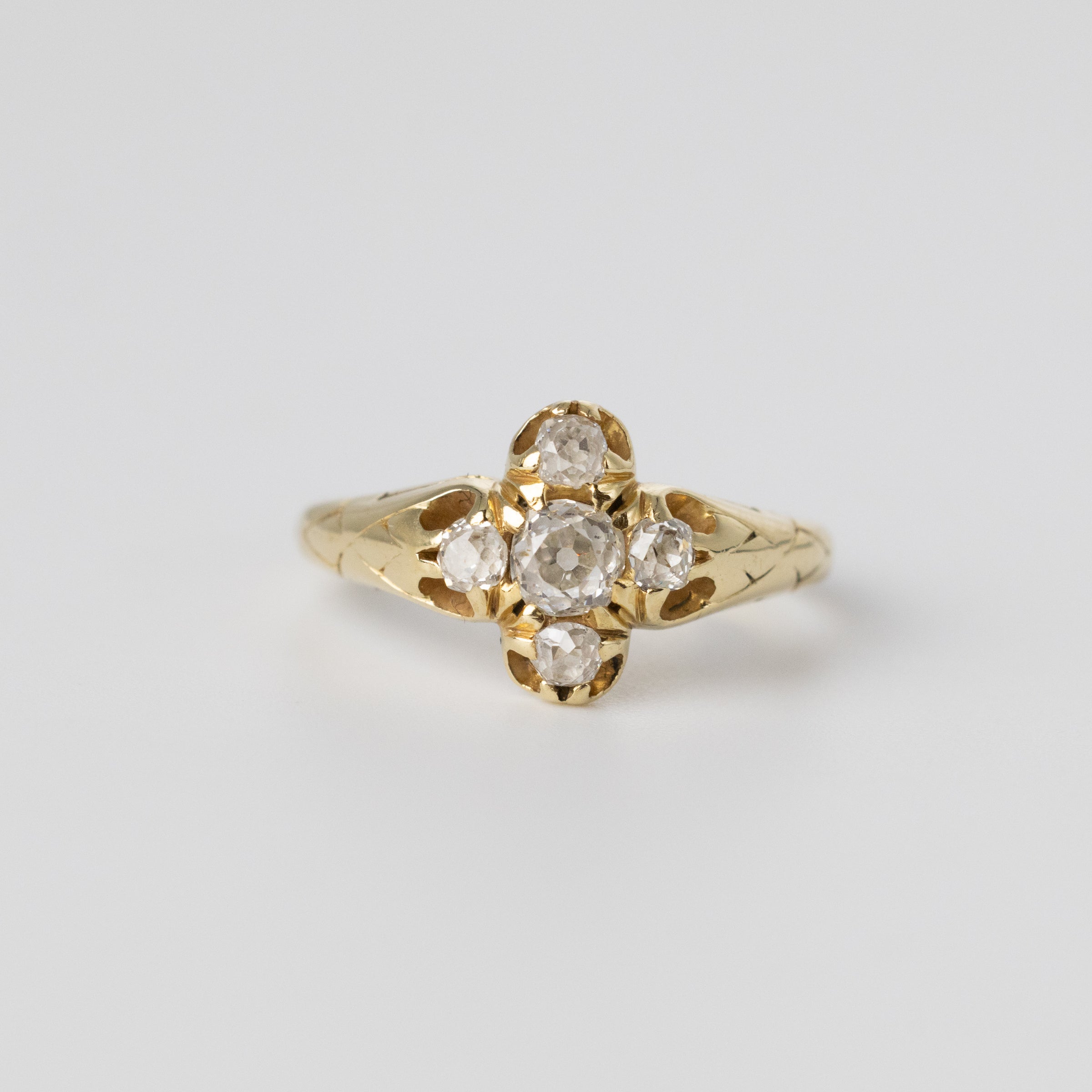 A Pretty Mine-Cut Diamond Ring