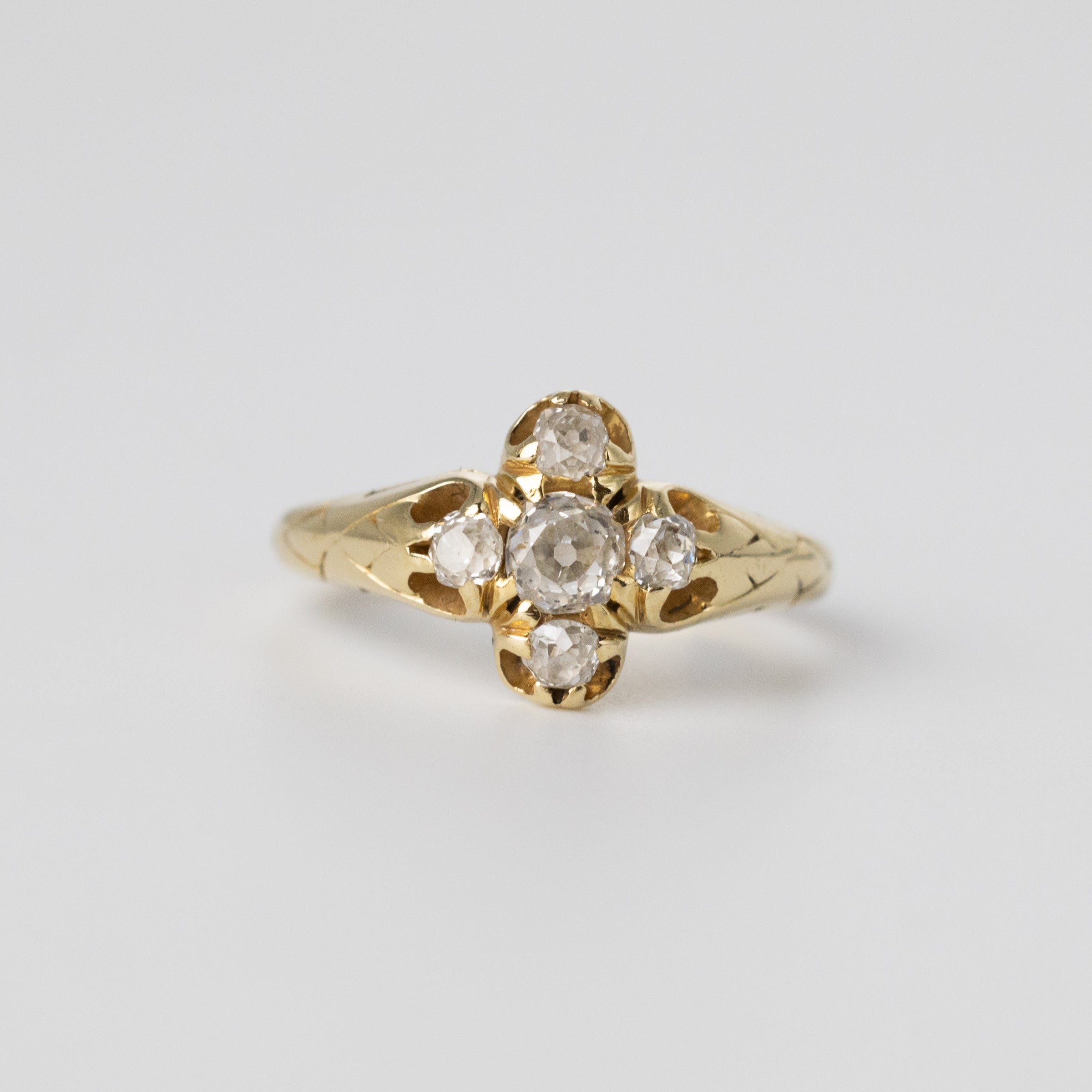 A Pretty Mine-Cut Diamond Ring