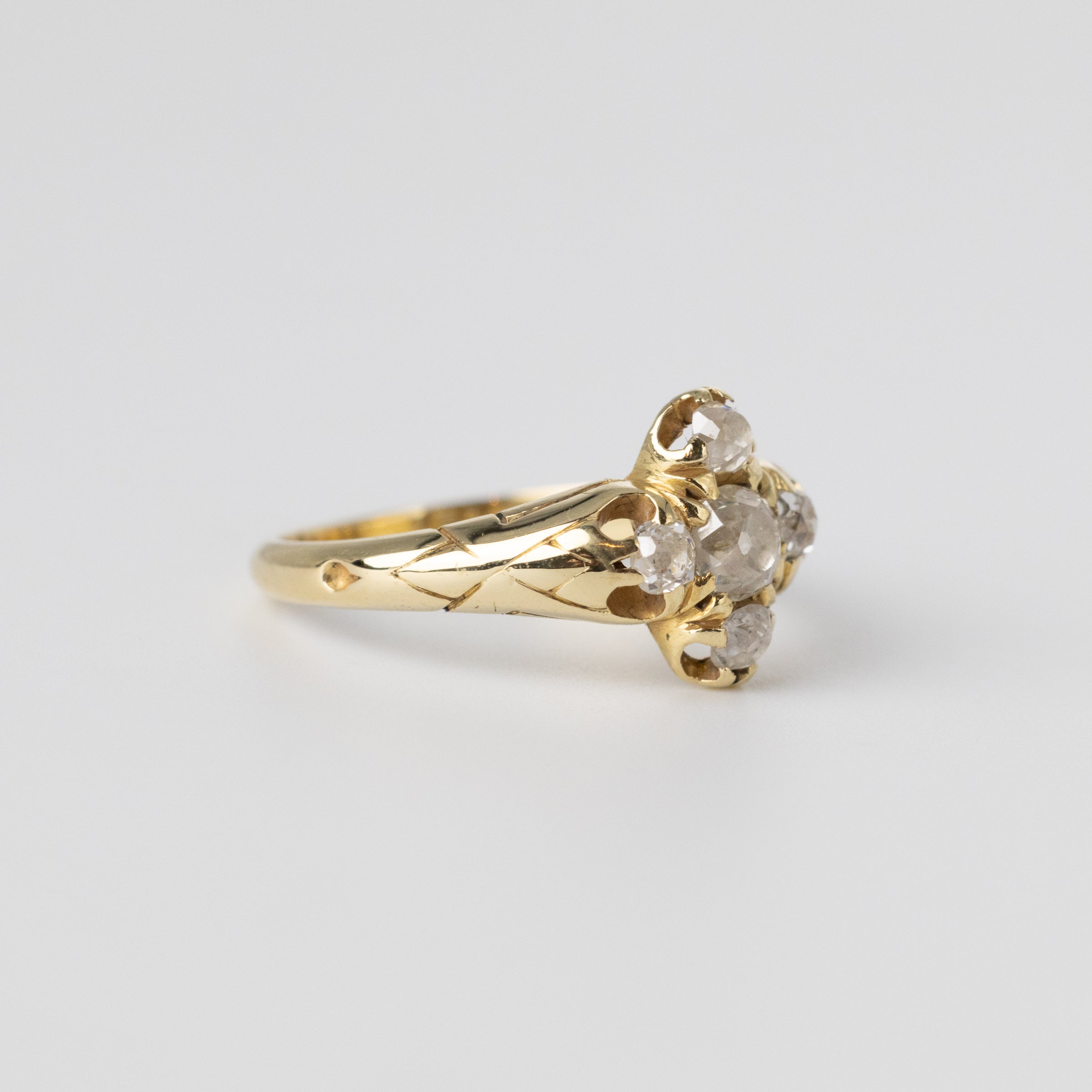 A Pretty Mine-Cut Diamond Ring