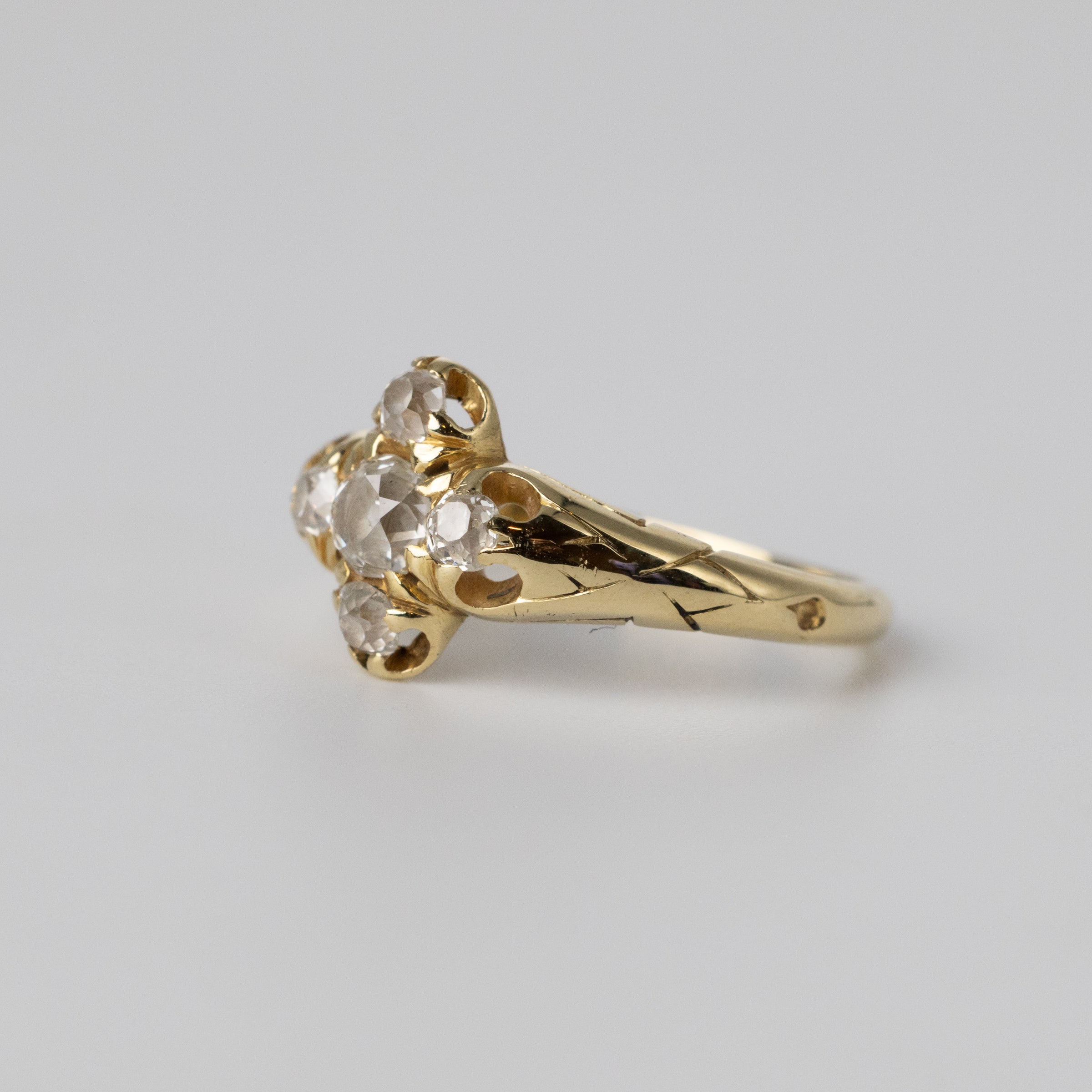 A Pretty Mine-Cut Diamond Ring