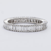 18K White Gold Full Eternity Emerald Cut Diamond Ring