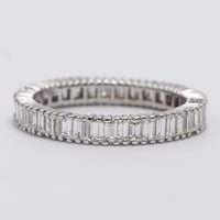 18K White Gold Full Eternity Emerald Cut Diamond Ring