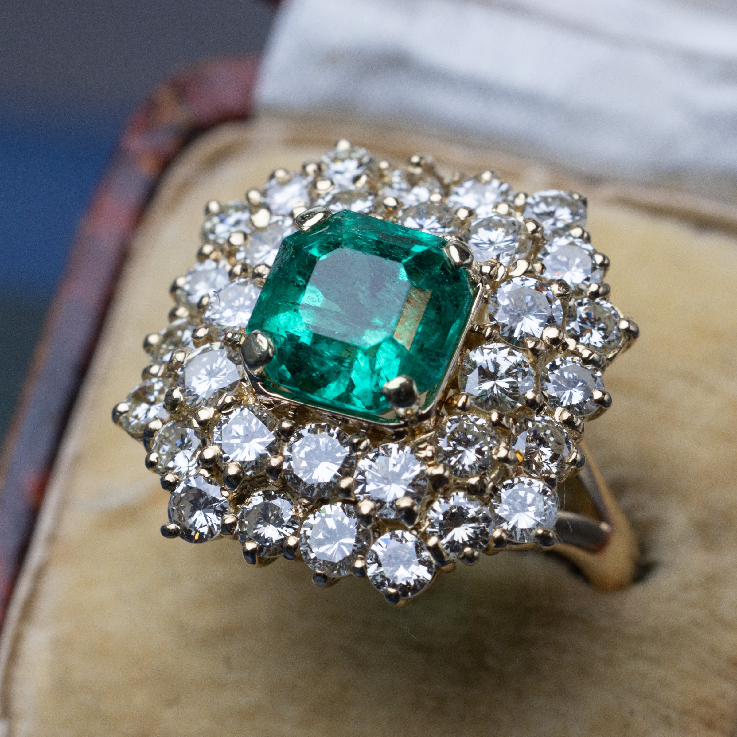 2.15 Carat Emerald And Diamond Ring