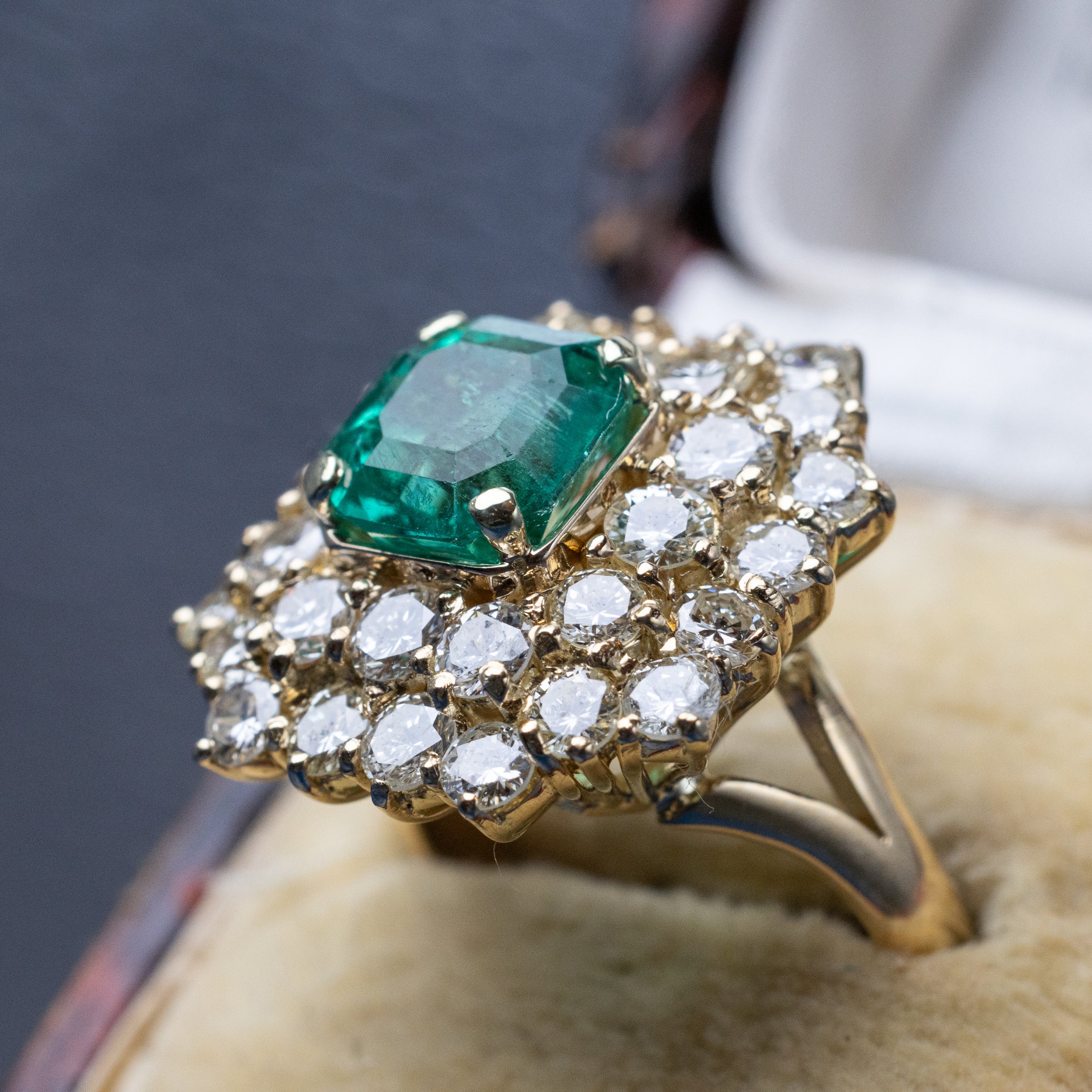 2.15 Carat Emerald And Diamond Ring