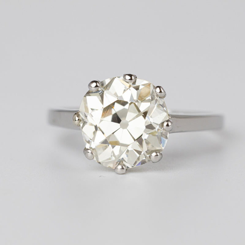 Philip Antrobus 4.5 Carat Mine-Cut Diamond Ring