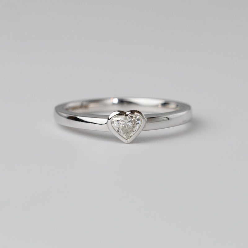 0.25 Carat Heart Shaped White Gold Ring
