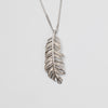 Diamond Feather Pendant On Chain