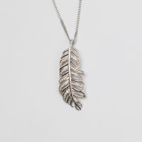 Diamond Feather Pendant On Chain