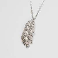 Diamond Feather Pendant On Chain