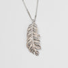 Diamond Feather Pendant On Chain