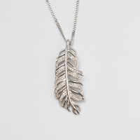 Diamond Feather Pendant On Chain