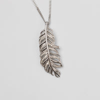 Diamond Feather Pendant On Chain