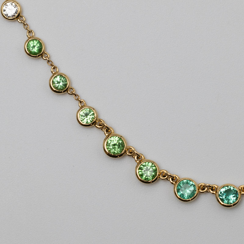 Multi-Coloured Emerald And Diamond Necklace