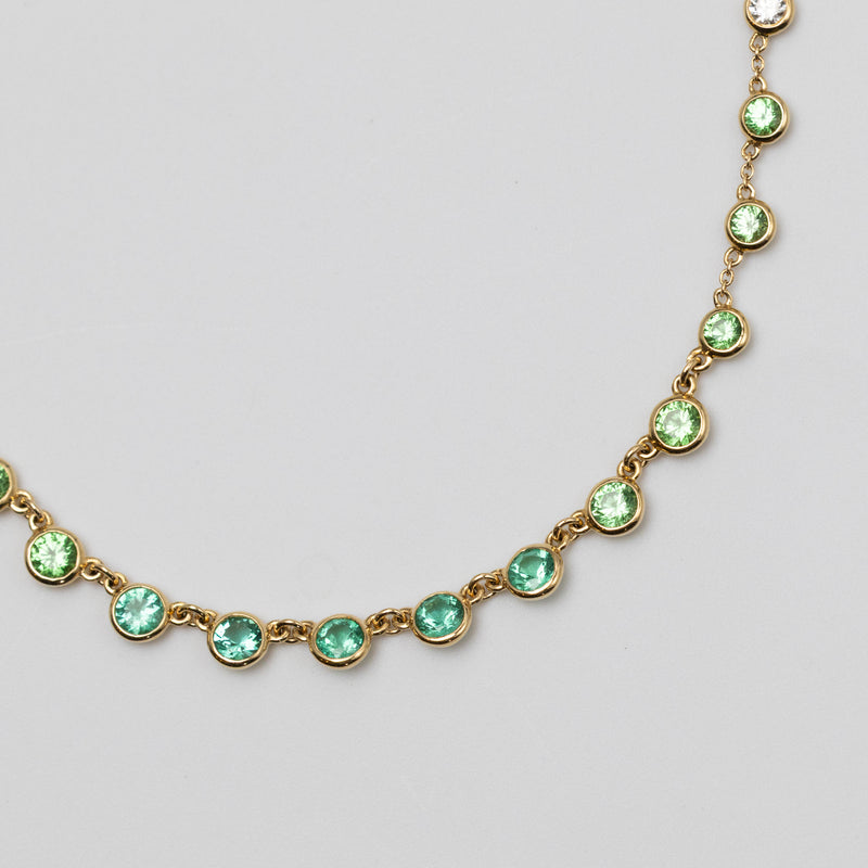 Multi-Coloured Emerald And Diamond Necklace