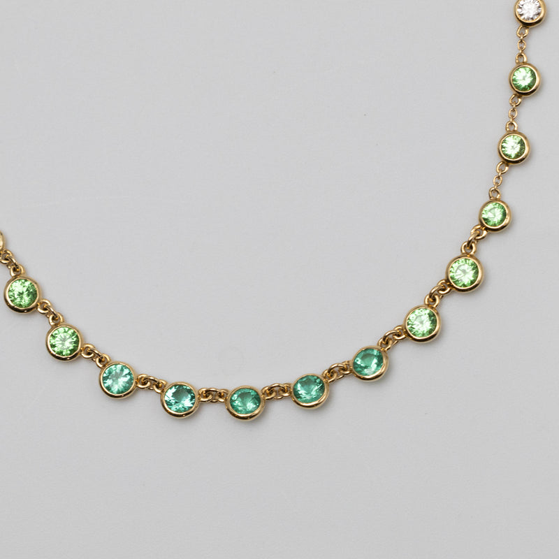 Multi-Coloured Emerald And Diamond Necklace