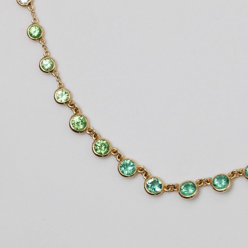 Multi-Coloured Emerald And Diamond Necklace