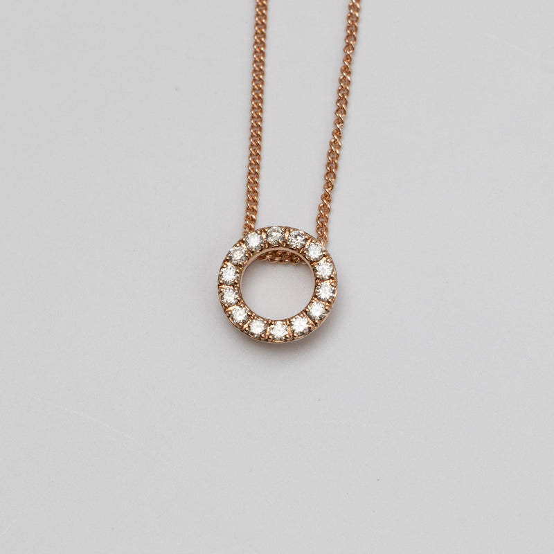 Rose Gold Diamond Pendant And Chain