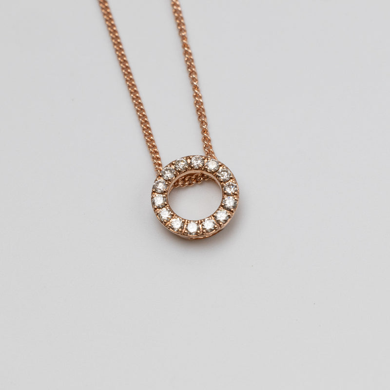 Rose Gold Diamond Pendant And Chain