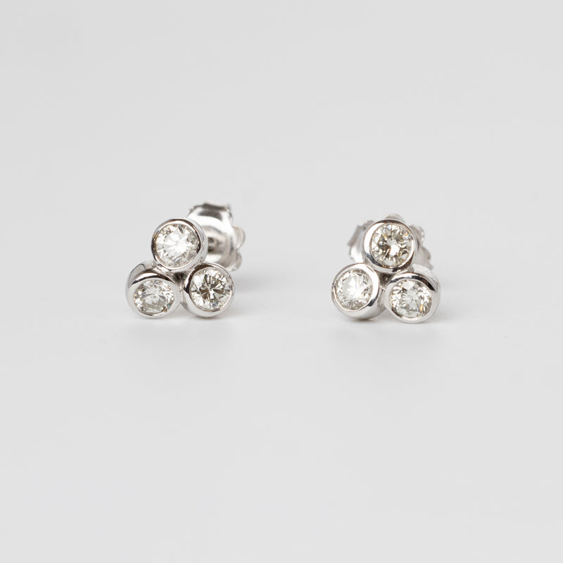 Trilogy Diamond Studs Front