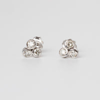 Trilogy Diamond Bezel Set Studs 0.60ct GSI