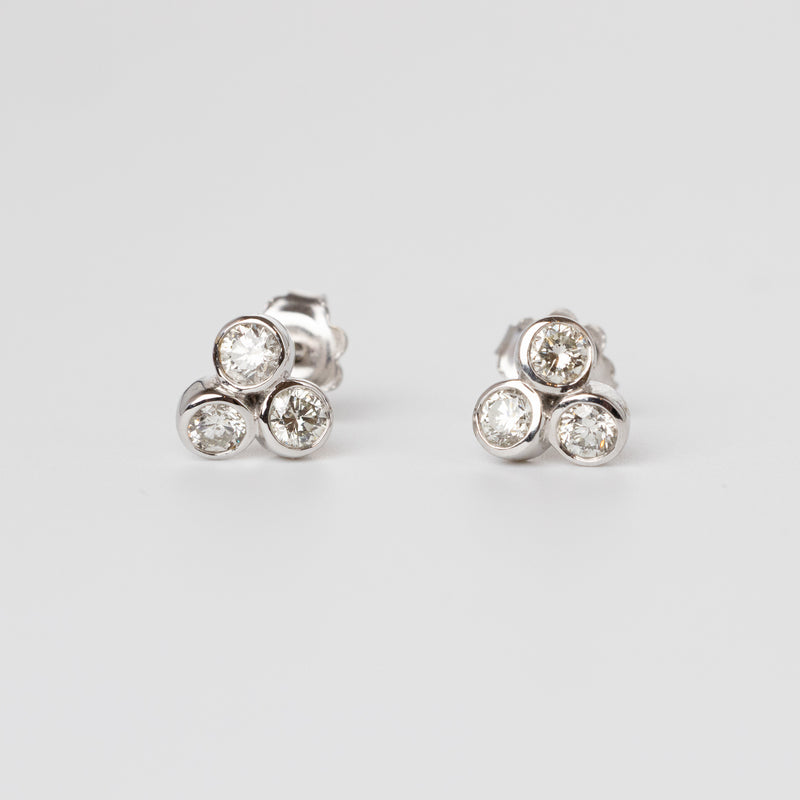 Trilogy Diamond Bezel Set Studs 0.60ct GSI